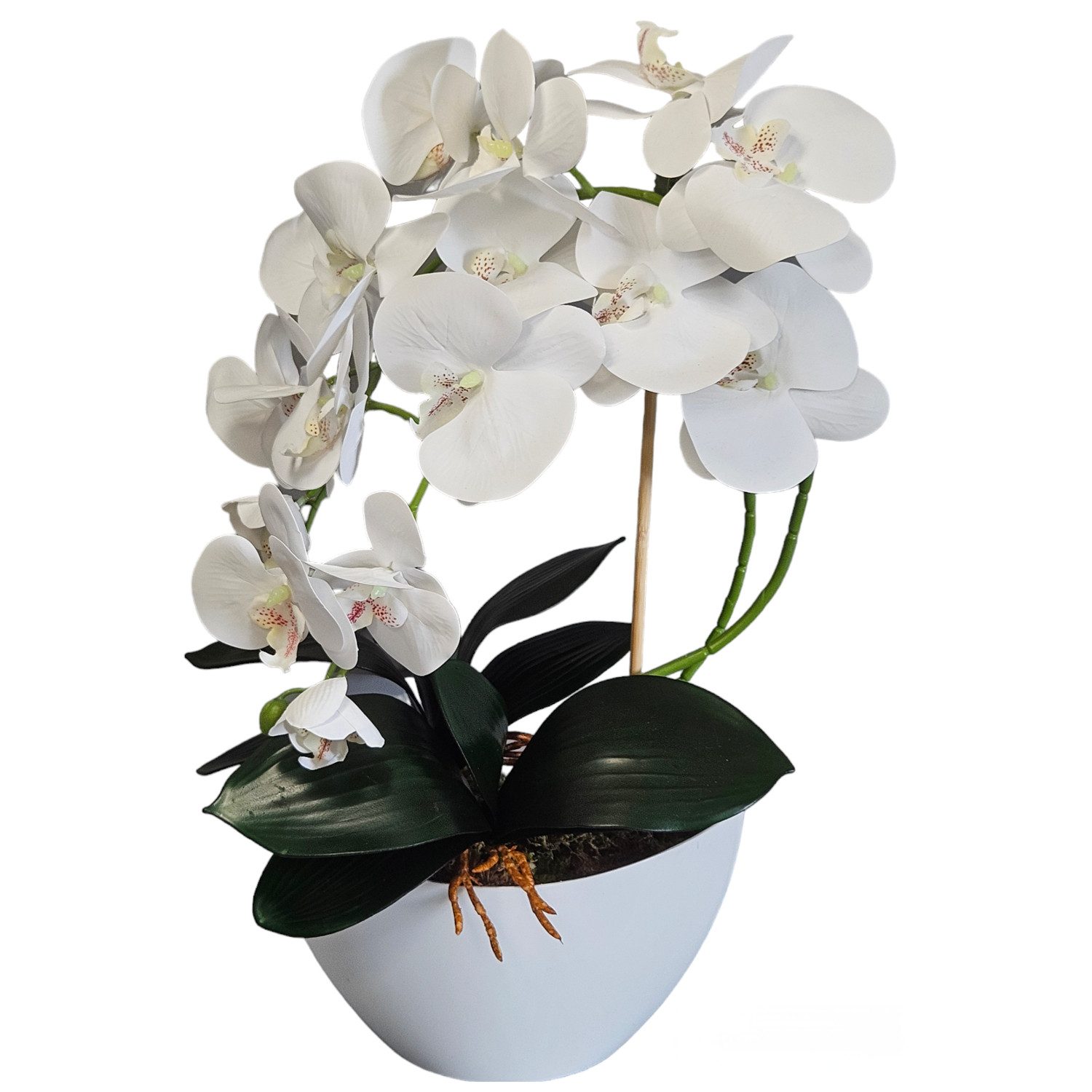 Kunstorchidee Künstliche Orchidee im Topf Kunstblumen Kunstpflanzen 50 cm, damich, Höhe 50 cm, Künstliche Orchidee im Topf 50 cm