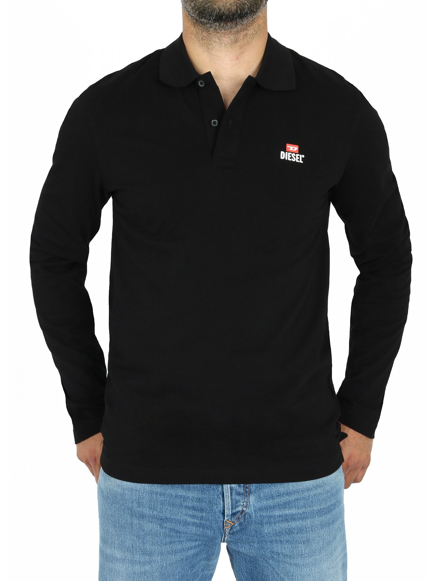 Diesel Poloshirt Slim Fit Langarmshirt aus Baumwolle Pique - T-SMITH-LS-OUT günstig online kaufen