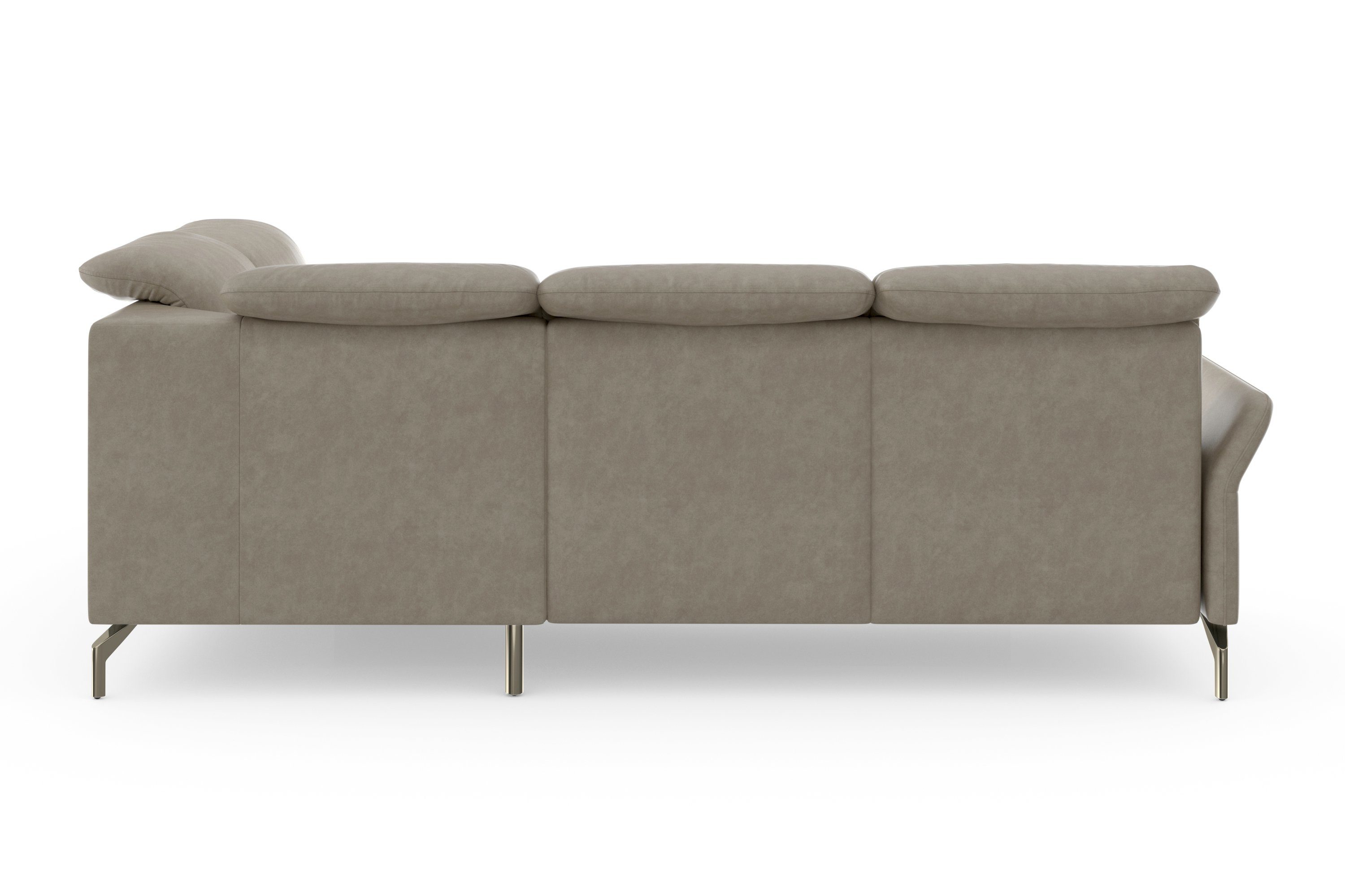 sit&more Ecksofa Fashion, wahlweise mit Kopfteilverstellung, Nickelfüße Vorziehsitz, motorisch