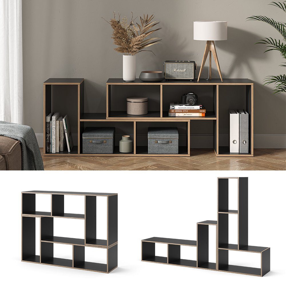 Vicco Bücherregal Tetrix, Anthrazit, 112.8 x 56.4 cm 2er Set, 1-tlg.