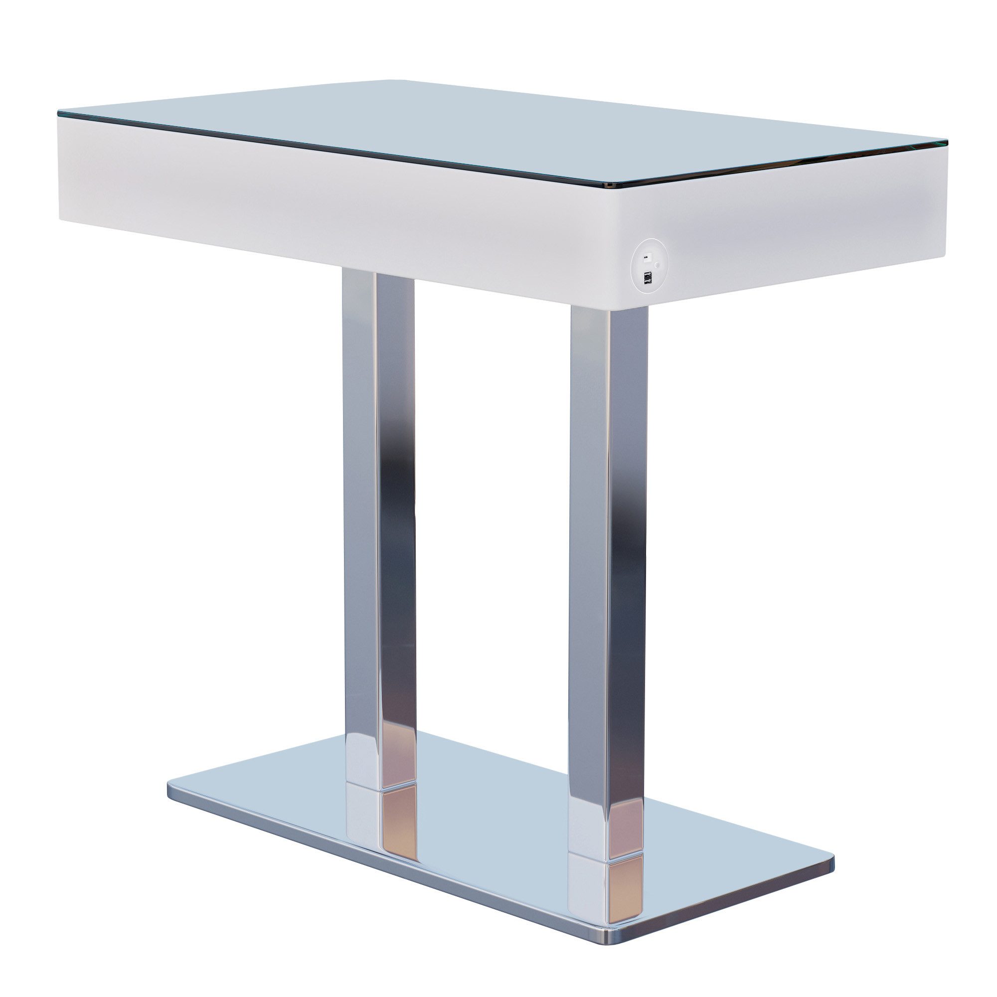 GGMMÖBEL Bistrotisch Coozy Polycarbonat (1 Stück), Rechteckig Aussen Energiesparend/Farben einstellbar/USB Anschluss