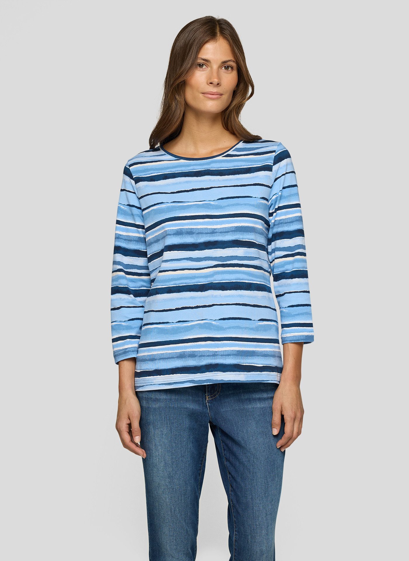 Rabe 3/4-Arm-Shirt mit Streifen Muster günstig online kaufen