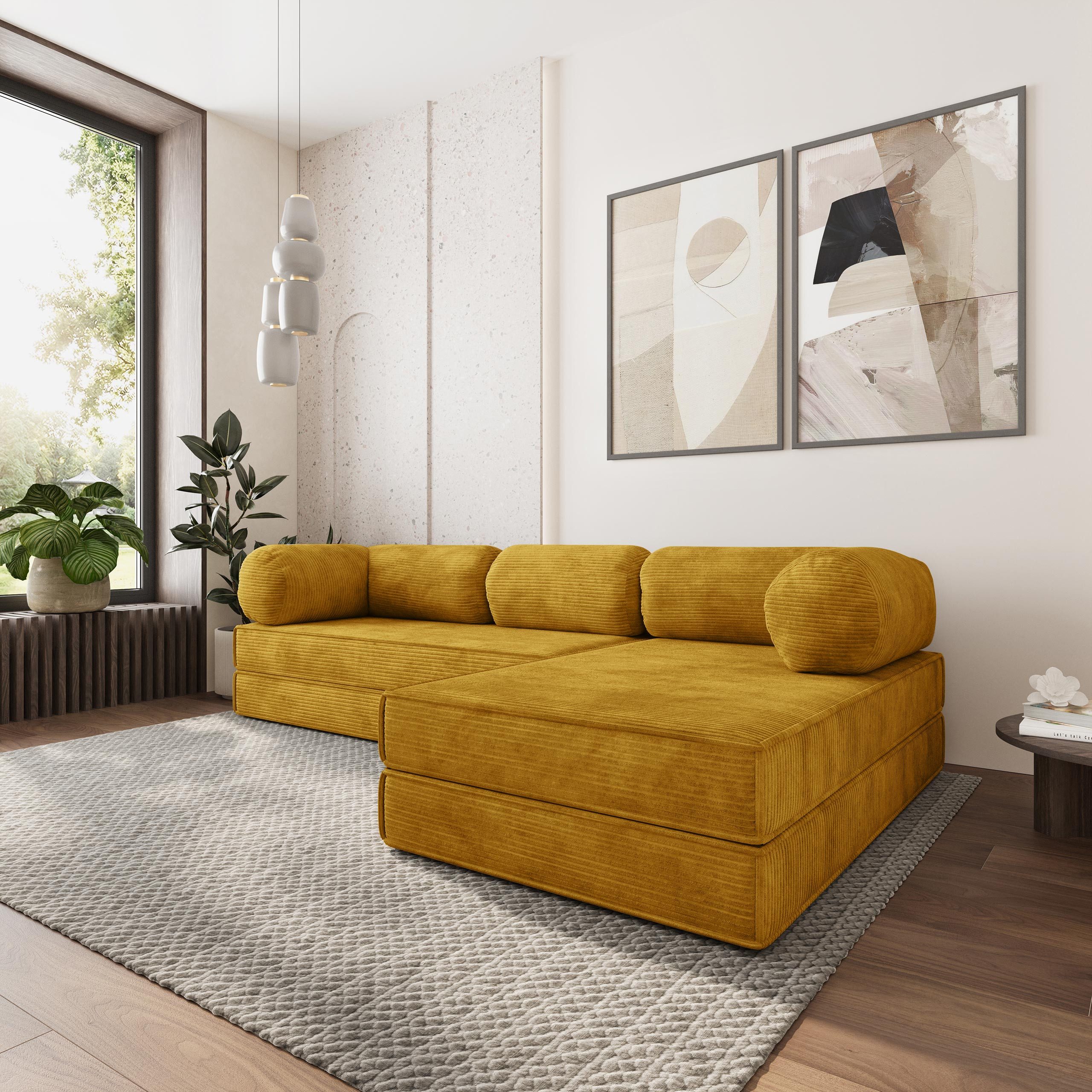 Masseno Ecksofa ETERA modulares Boneless Sofa mit Schlaffunktion