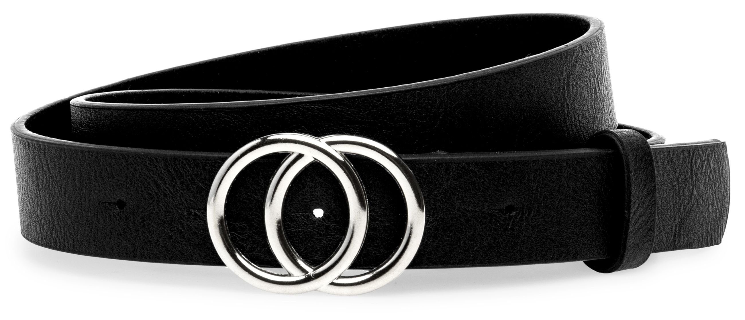 Caspar Synthetikgürtel GU322 eleganter Damen Hüftgürtel mit Doppel Ringschn günstig online kaufen