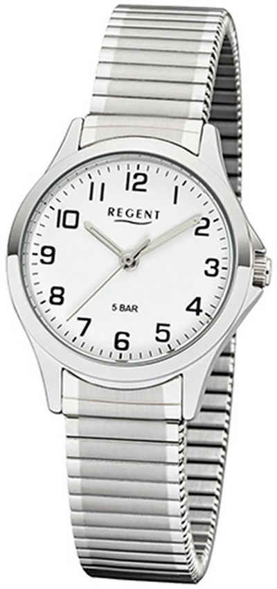 Regent Quarzuhr Regent Damen Uhr 2242424 Metall Quarz, Damen Armbanduhr rund, klein (ca. 29mm), Metallarmband