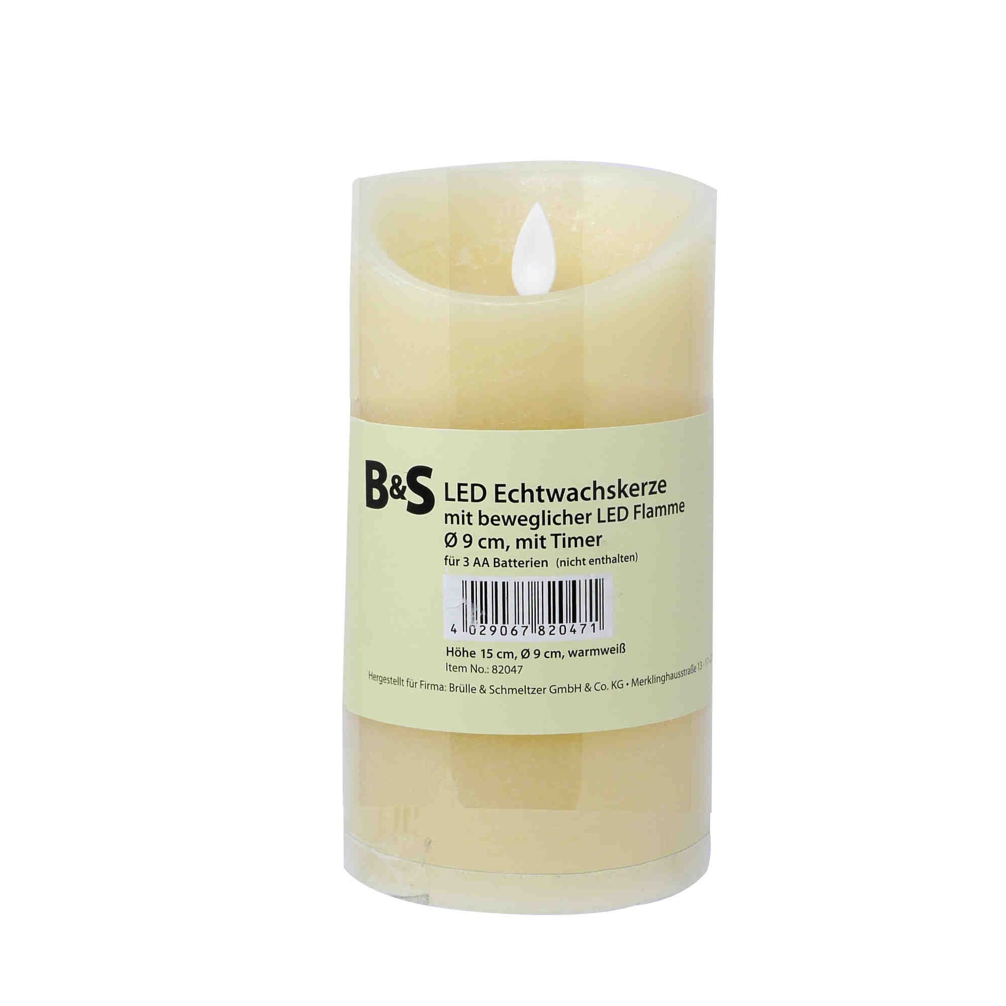 B&S LED-Kerze LED Echtwachskerze elfenbein bewegliche günstig online kaufen