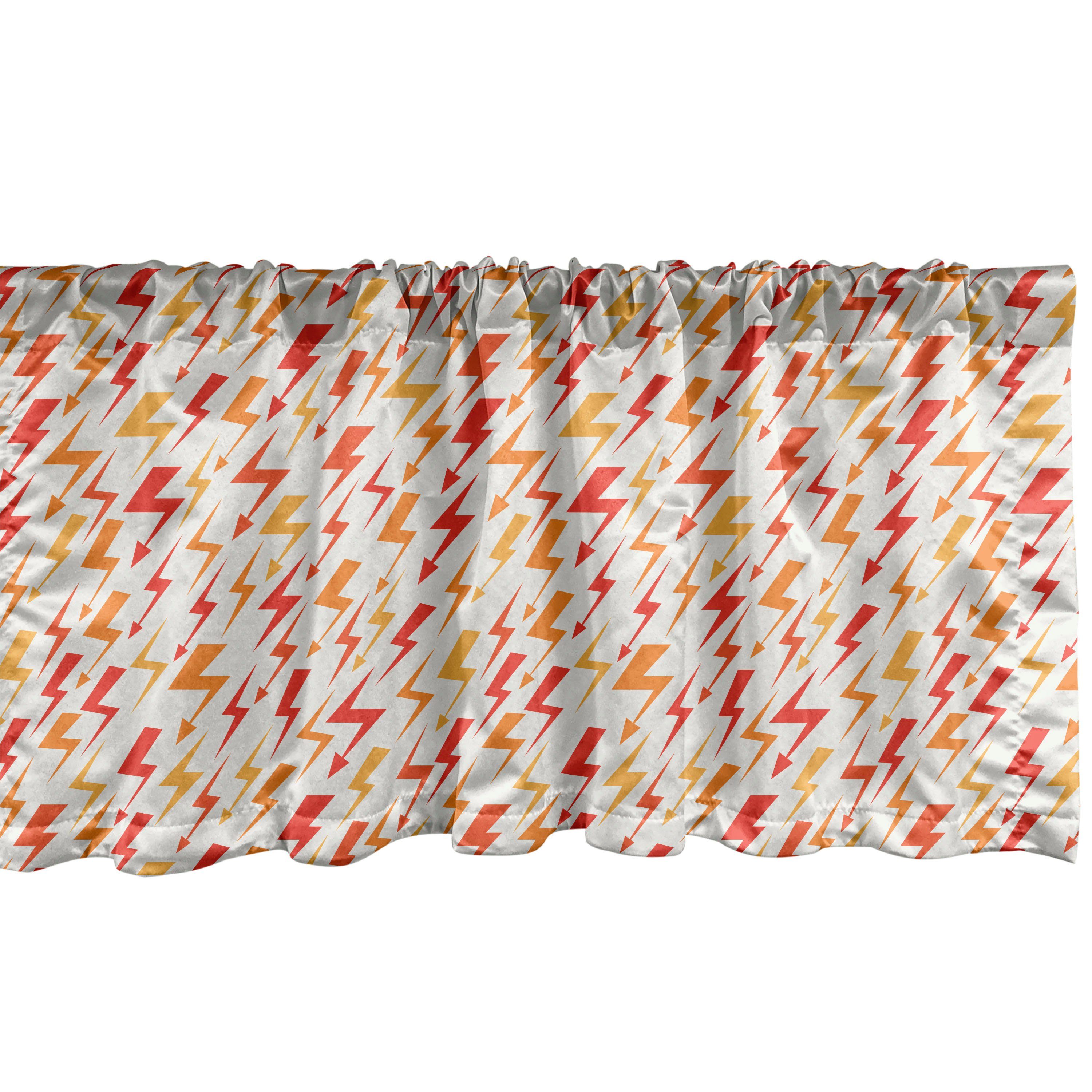 Scheibengardine Vorhang Volant für Küche Schlafzimmer Dekor mit Stangentasche, Abakuhaus, Microfaser, Abstrakt Zigzags Thunderbolt Entwurf