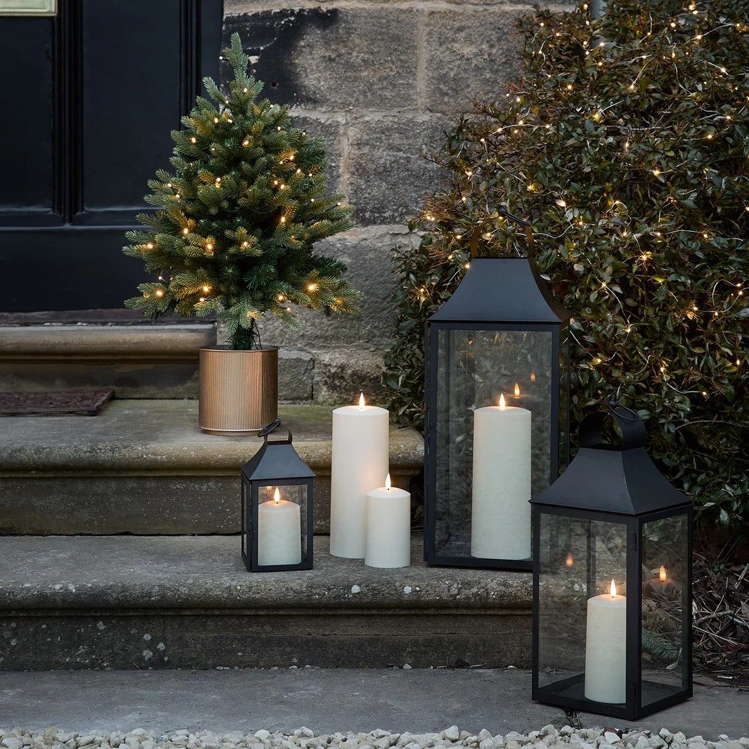 Lights4fun Künstlicher Weihnachtsbaum 75cm Weihnachtsbaum beleuchtet, Für den Innen- und Außenbereich geeignet