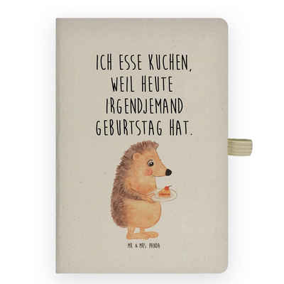 Mr. & Mrs. Panda Notizbuch Igel mit Kuchenstück - Transparent - Geschenk, Gute Laune, Notizblock