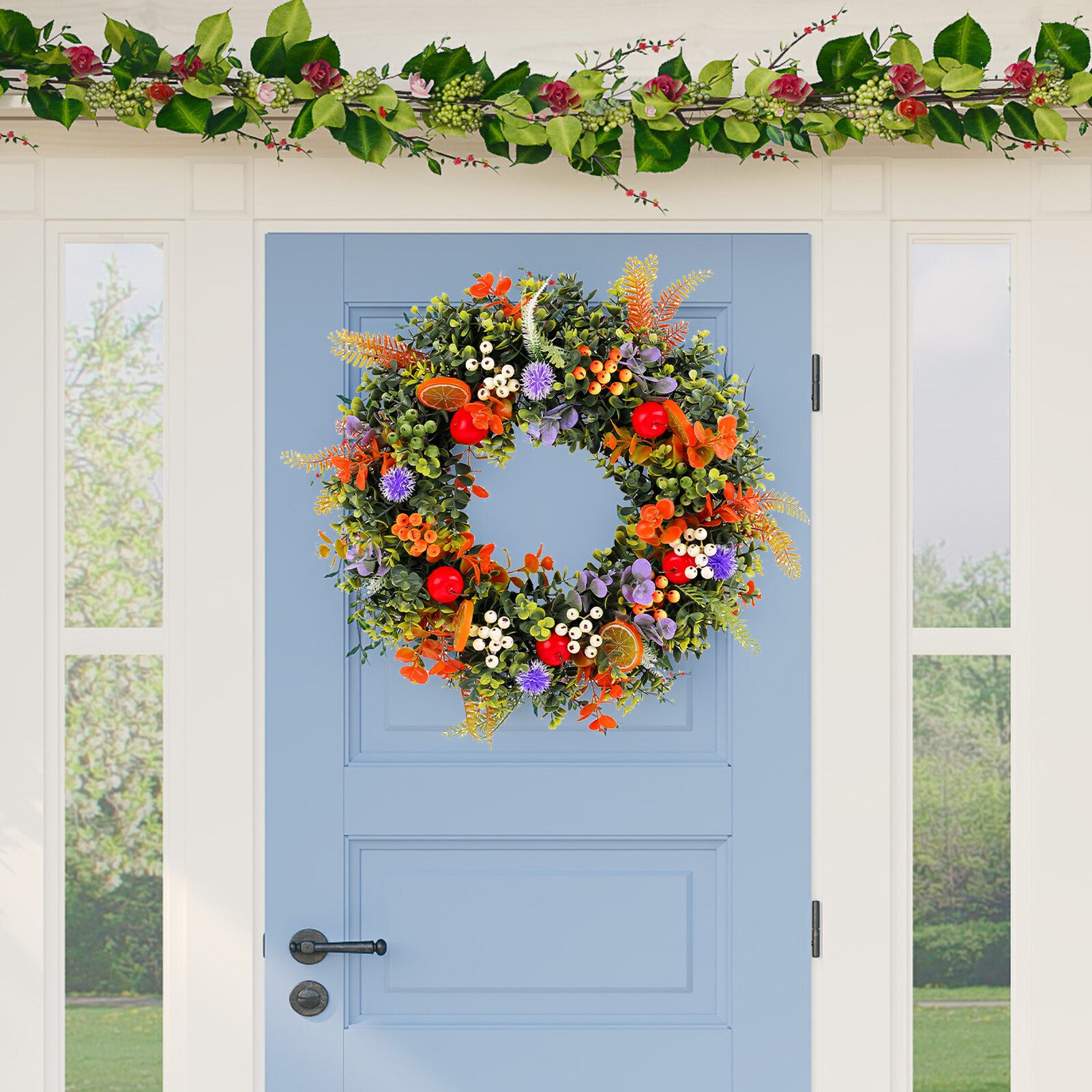 FUROKOY Dekokranz Faux Blume Eukalyptus Kranz,Wandkranz oder Deko Türkranz, günstig online kaufen