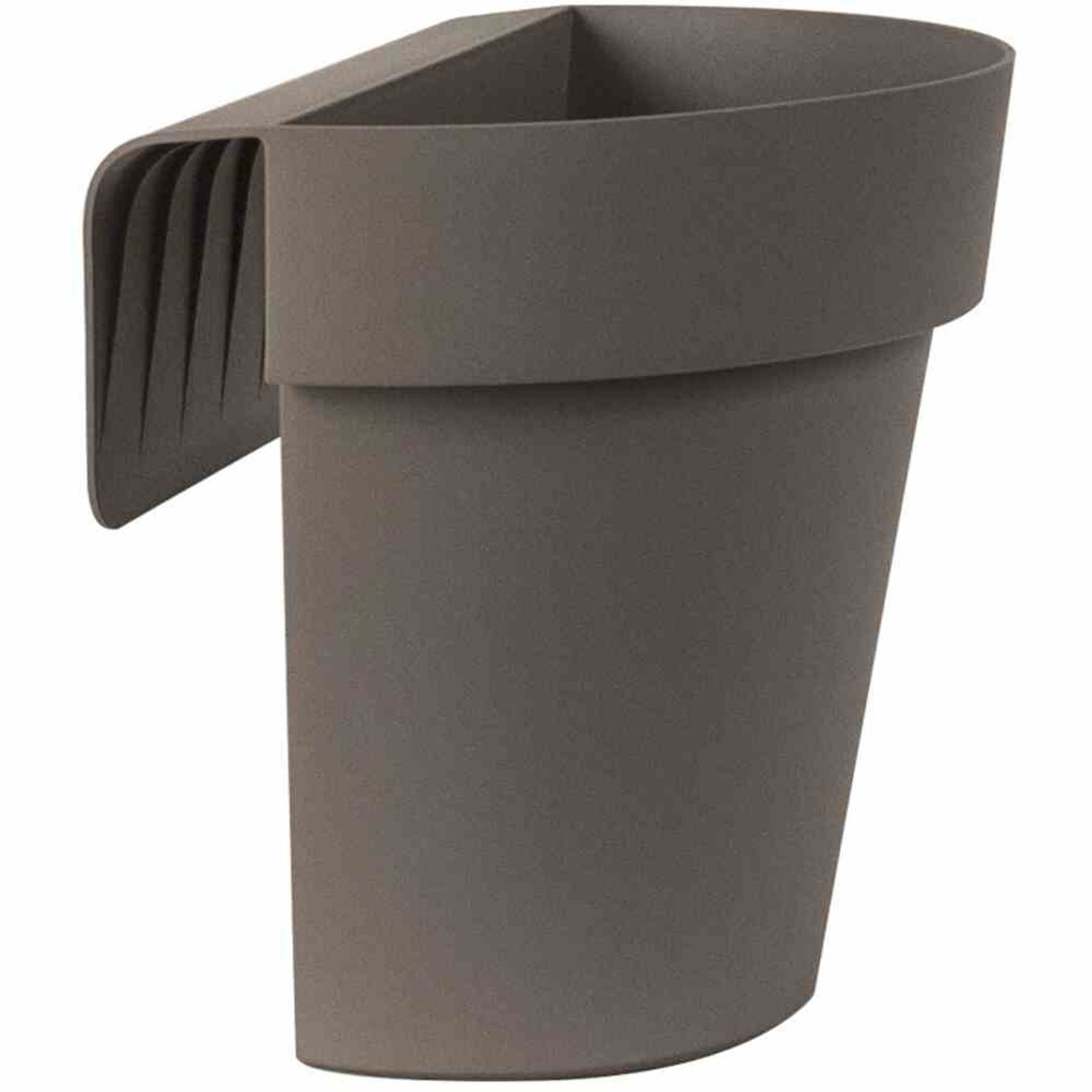 euro3plast Pflanzkübel Balkon-Hängetopf UP, taupe Ø 25 cm,mit Wasserreservoir