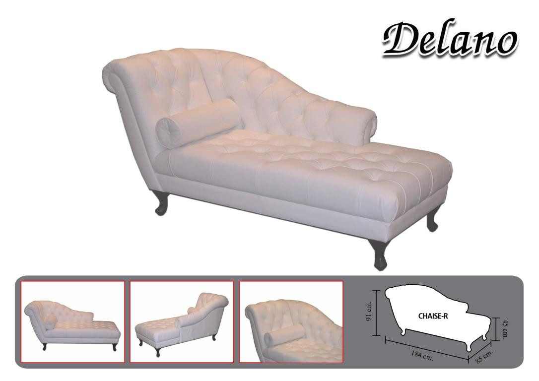 Salottini Chaiselongue Chesterfield Leder Chaise Lounge Sofa Delano Chaiselongue, 1 Teile, Vollleder