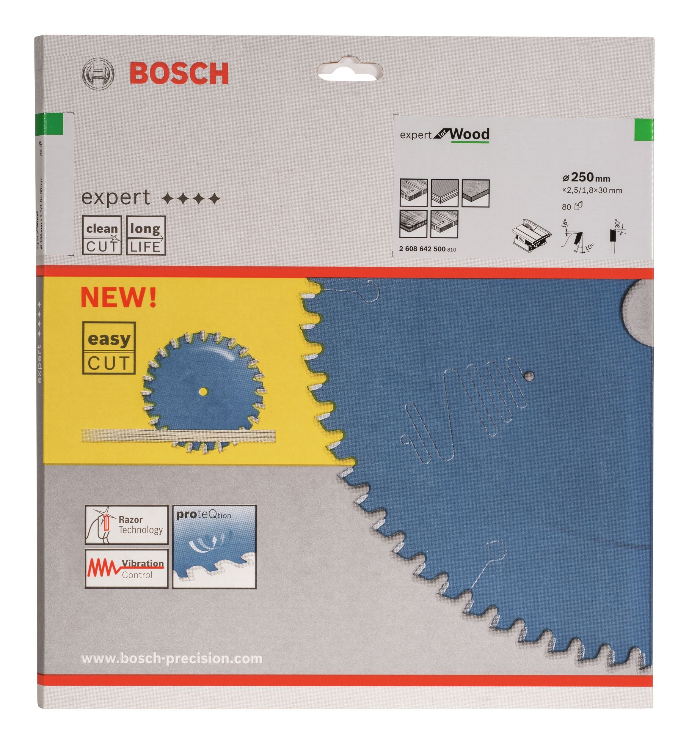 Kreissägeblatt For mm BOSCH x - 250 Wood 30 80Z, Expert 2,5 x