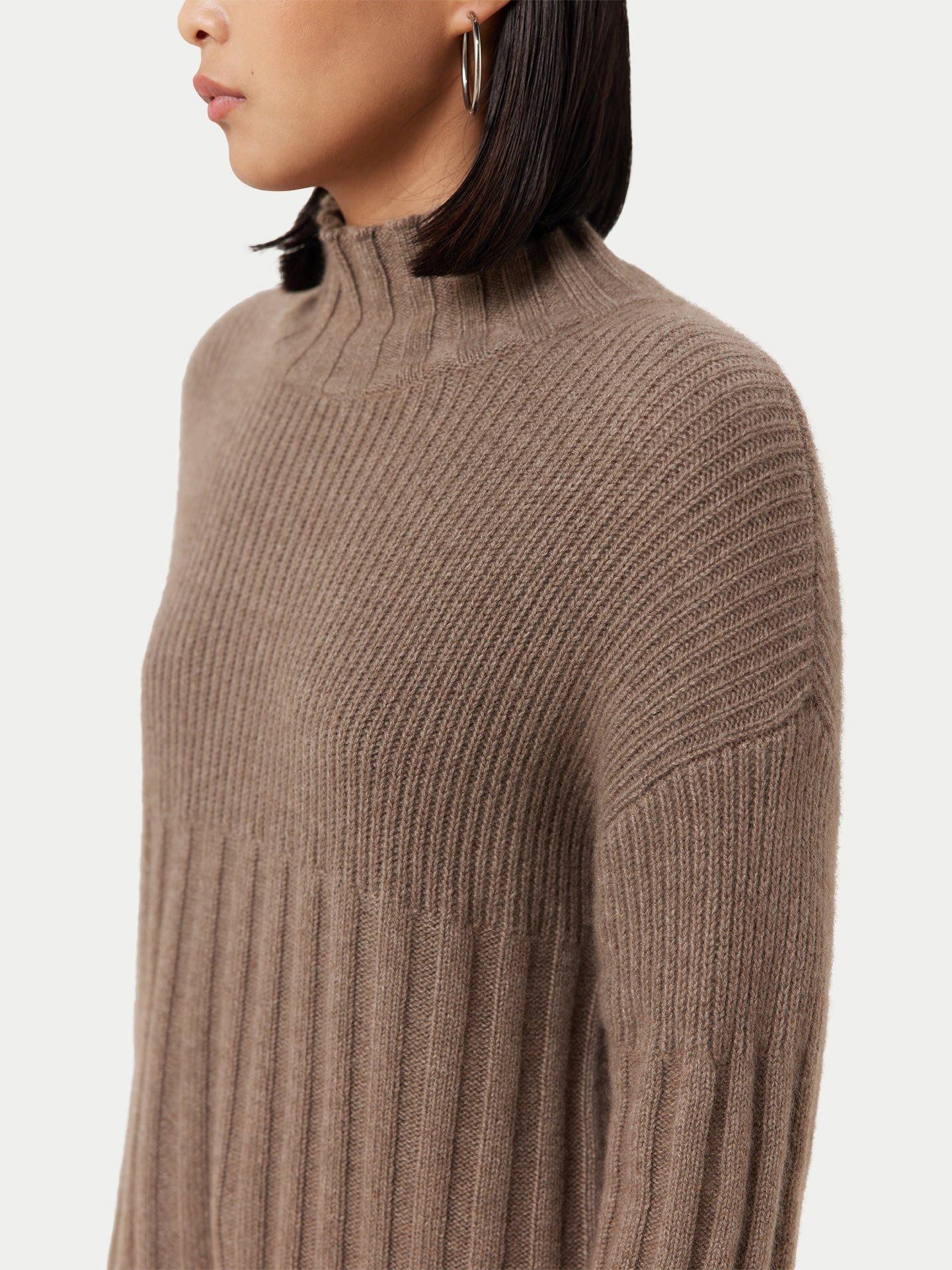 GOBI Cashmere Rollkragenpullover Kaschmir Pullover mit Frontschlitz