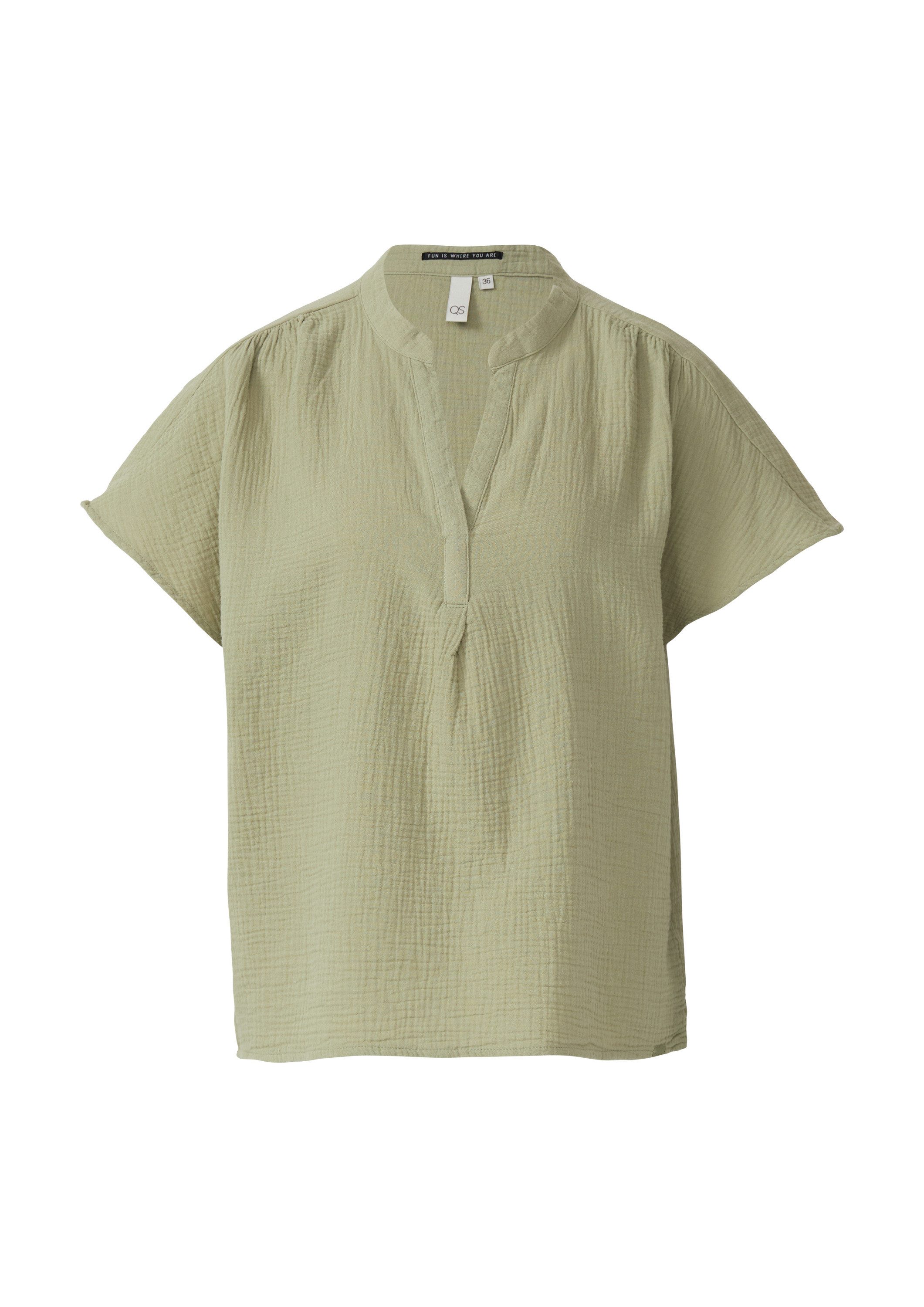 QS Kurzarmbluse Bluse Bluse aus Musselin günstig online kaufen