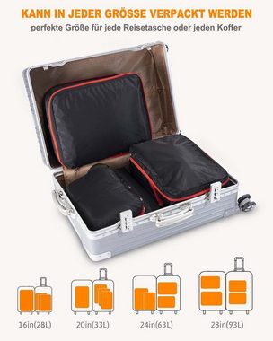 Coonoor Kofferorganizer Reise-Kompressions-Organizer Aufbewahrungsbeutel (4-tlg), Klein, mittel und groß + Schuhbeutel