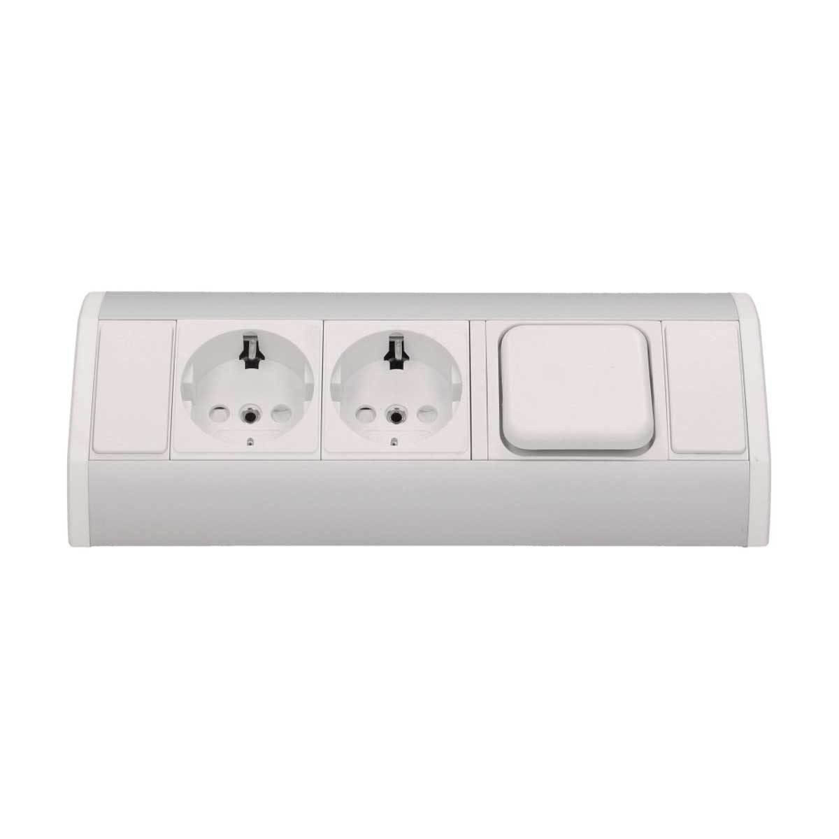 Orno Aufputz-Steckdose Aufbau-Steckdose 2-fach+Schalter ws/si 230V/3680W