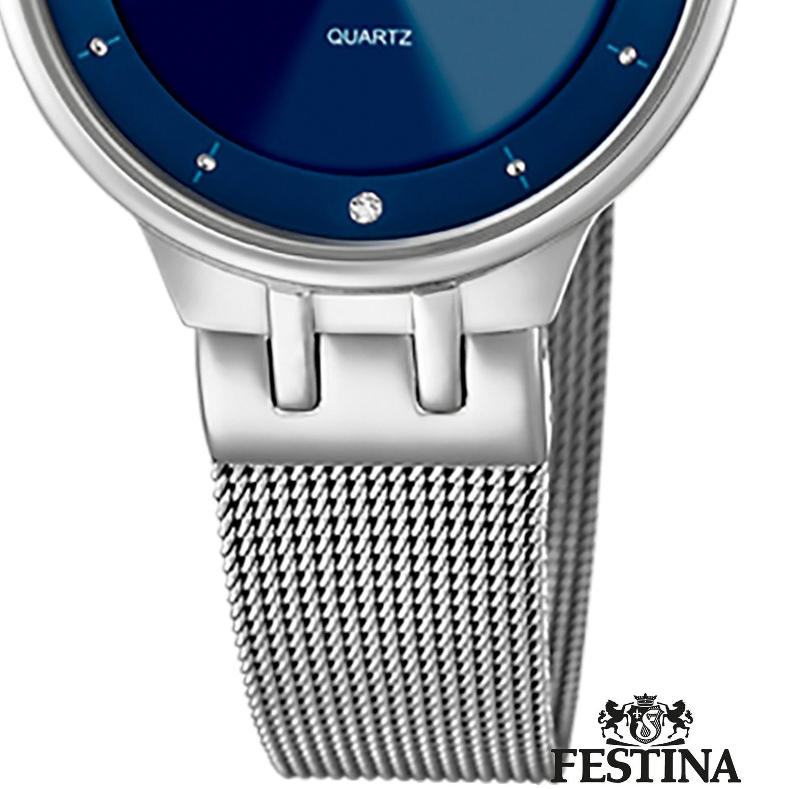 Festina Quarzuhr Festina Damenuhr Mademoiselle, (Analoguhr), Damen Armbanduhr rund, Edelstahlarmband silber, Fashion