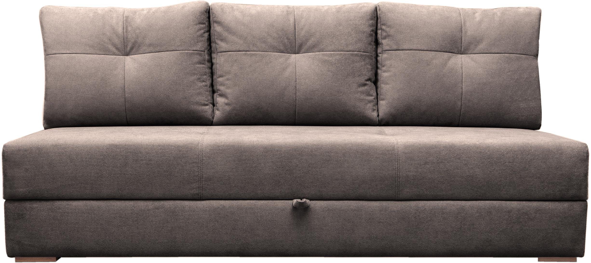 Schlaffunktion, 3-Sitzer Sofa Schlafsofa, mit Beautysofa Bettkasten, braun Dafne, Couch,