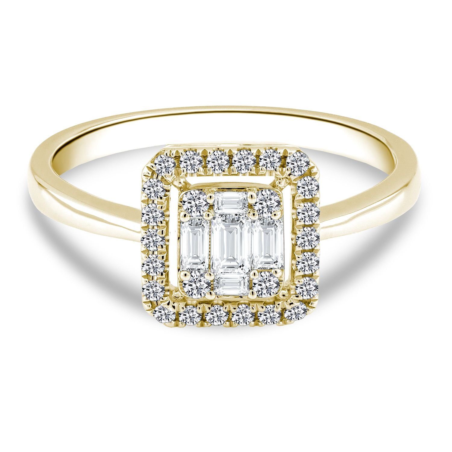 Diamantring Solitärring Goldring • 585/- Gold "AE32" 0,31 ct.