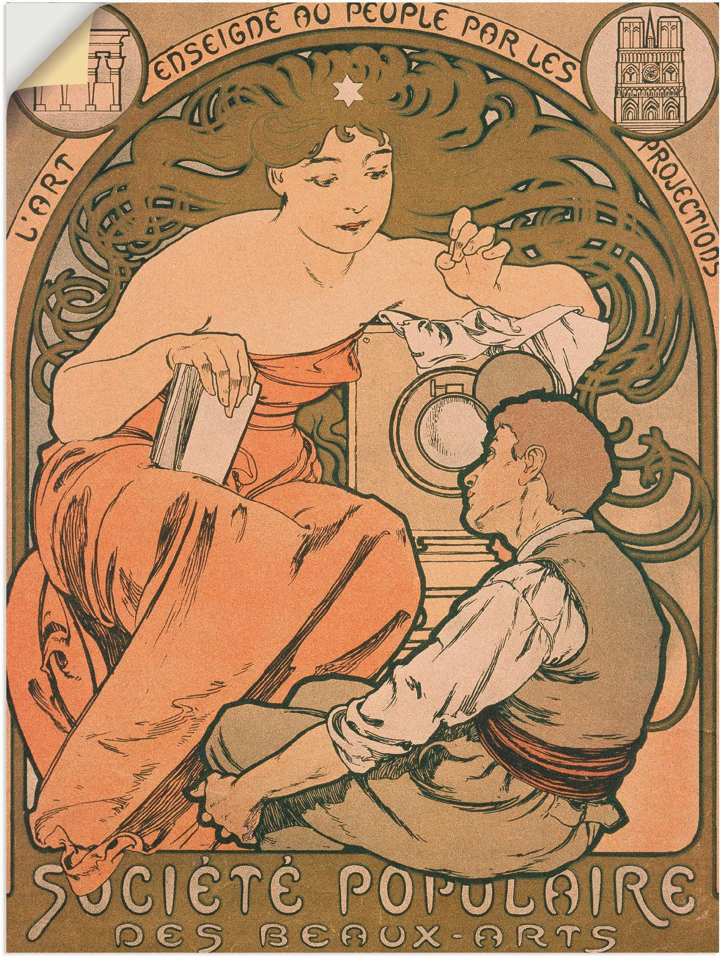 Populaire Société Poster versch. Leinwandbild, als Ausstellungsplakate Artland Alubild, (1 Wandbild Wandaufkleber Beaux in St), Größen Arts, Plakat oder für