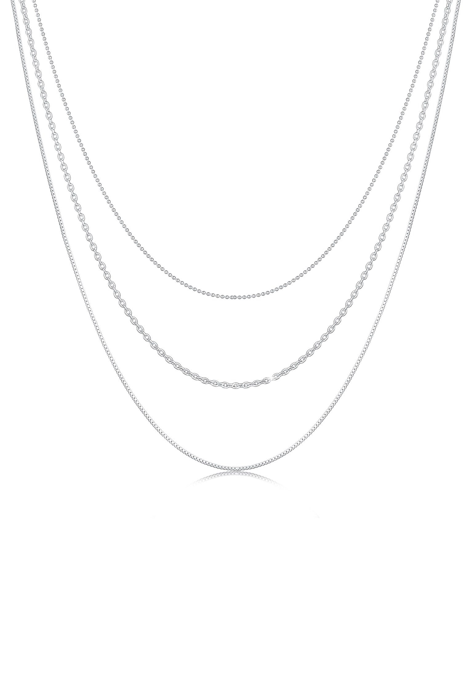 Elli Gliederkette Basic Layer Lagen Look Trend Blogger 925 Silber