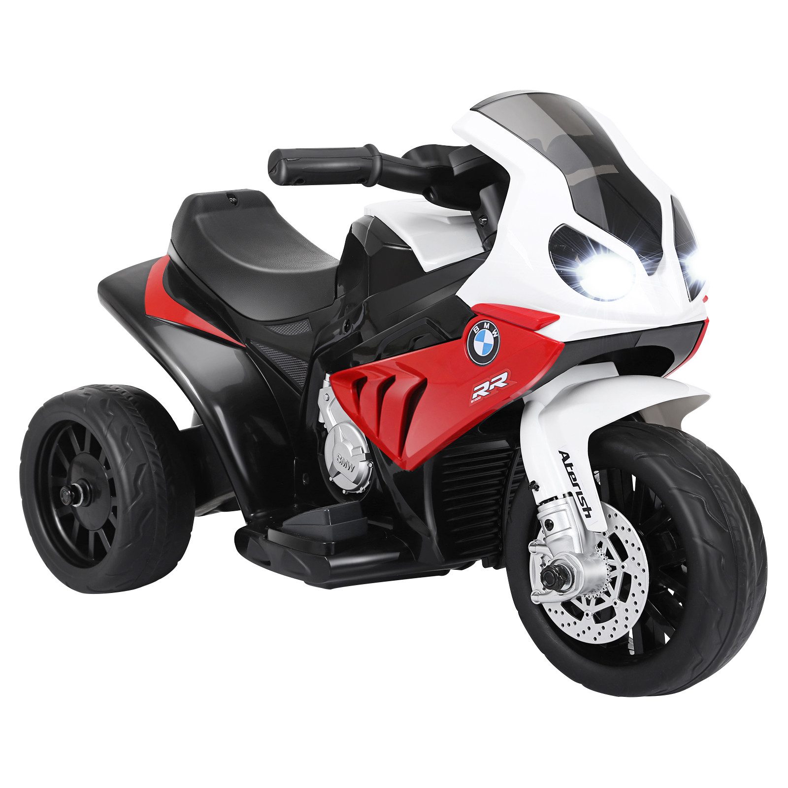 COSTWAY Elektro-Kindermotorrad, mit Musik und Scheinwerfer, Dreirad