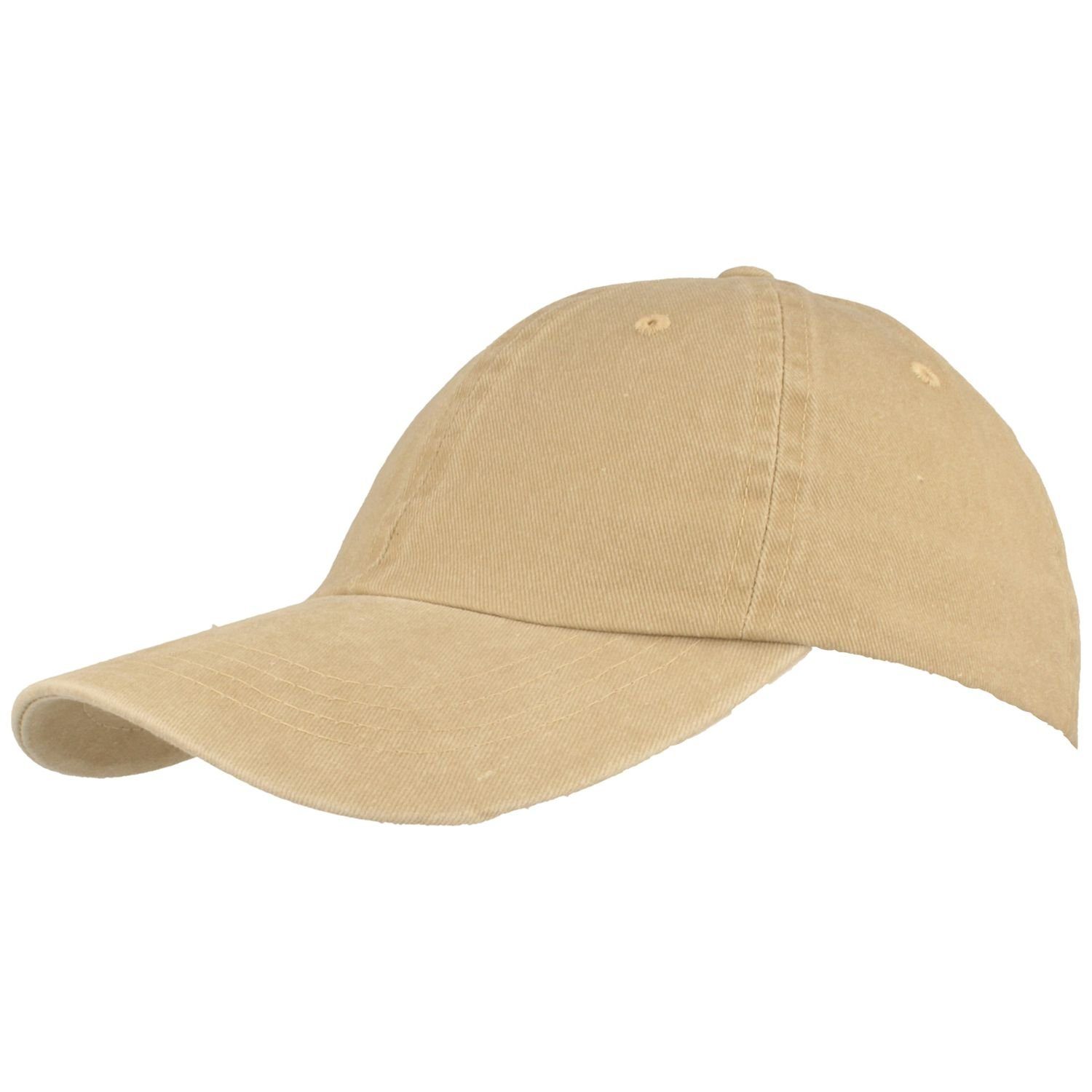 Breiter Baseball Cap Jeans-Stoff-Cap aus 100% Baumwolle 26 beige | Baseball Caps