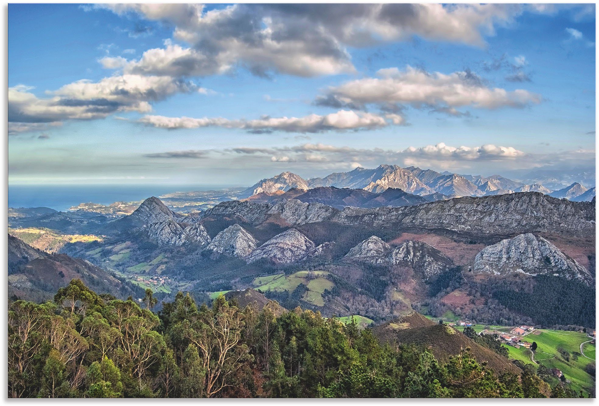 Wandaufkleber Leinwandbild, im als Alpenbilder Berge Artland Spaniens, Wandbild Alubild, (1 Norden & versch. Poster Bergwelt oder in Größen St),