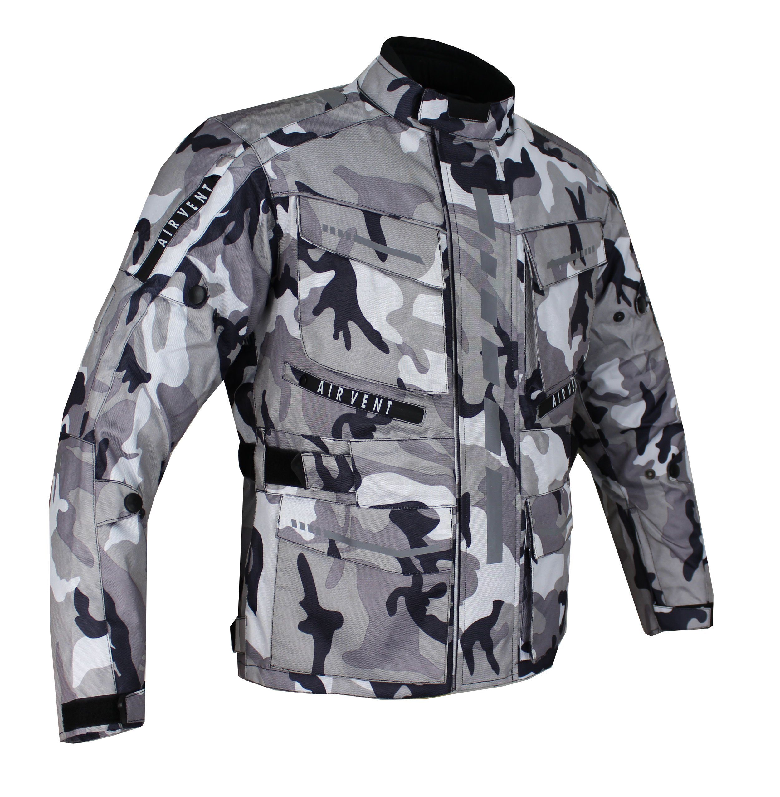 Alpha Speeds Motorradjacke Herren Motorrad Textil Jacke Biker wasserdicht Jacke mit Protektoren SPORT, Innenjacke ist trennbar: All Season, Camouflage Grau