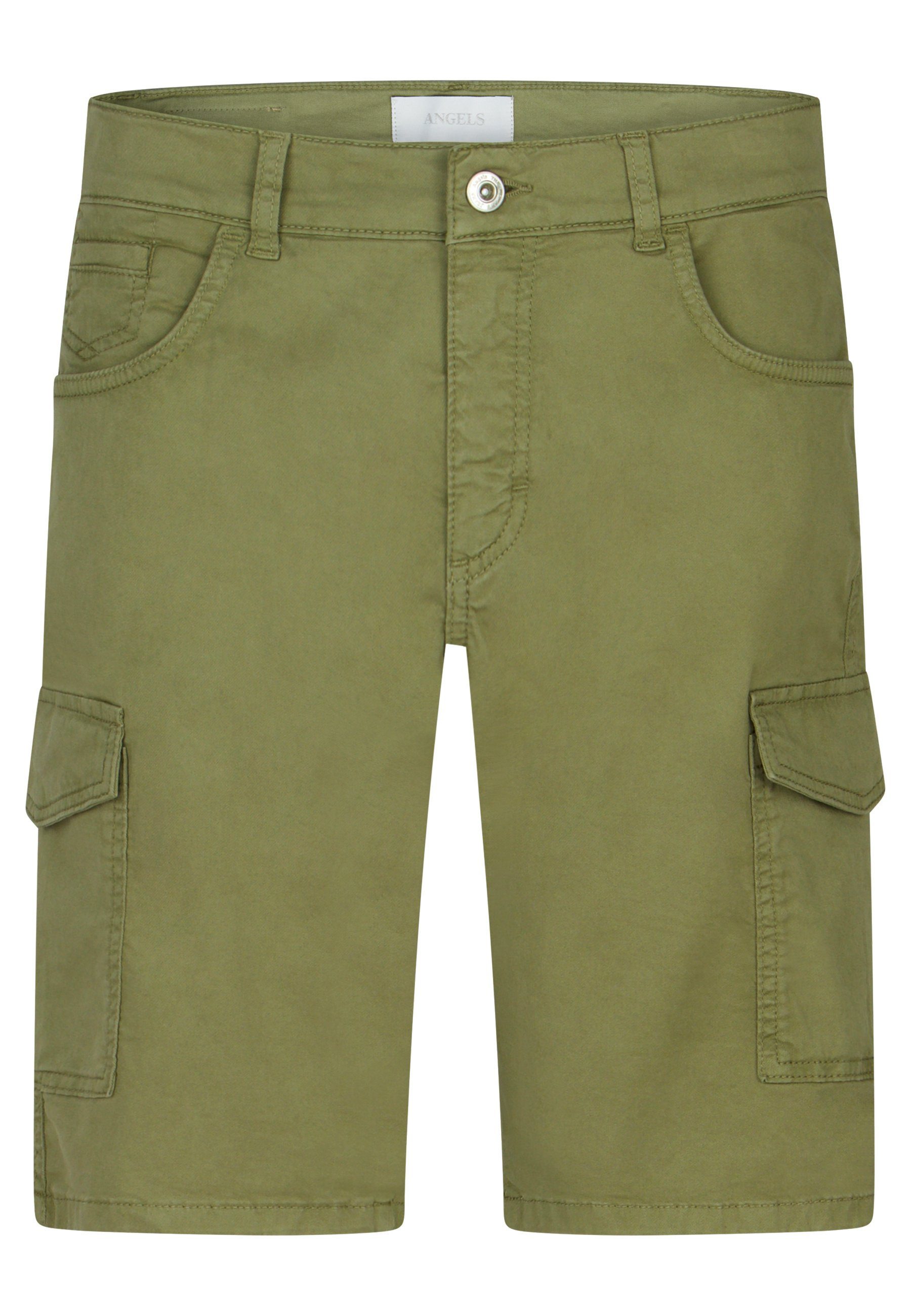 Cargo Label-Applikationen Gianna ANGELS khaki Cargotaschen Hose mit mit Cargoshorts