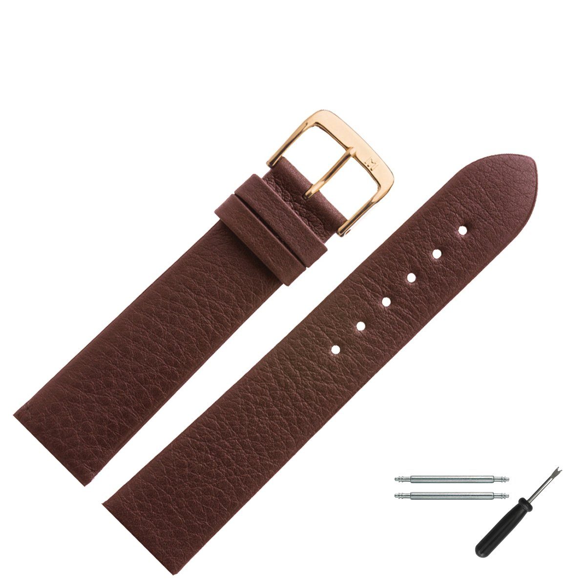MARBURGER Uhrenarmband 19mm Leder Yak Narbung