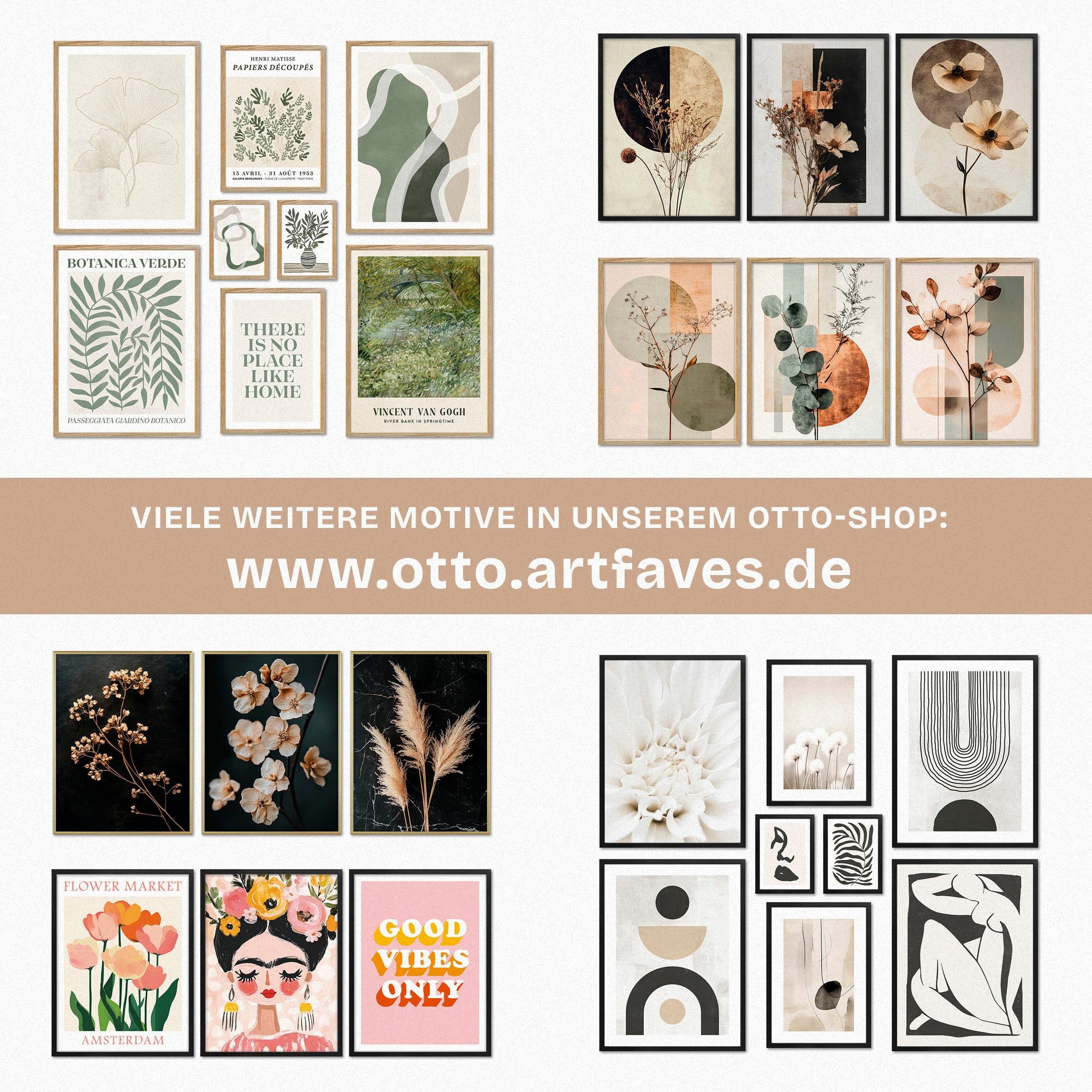 Bilder-Collage Poster Set Beige Dreams I mehrteilige Bilderwand I Wandbilder Strand