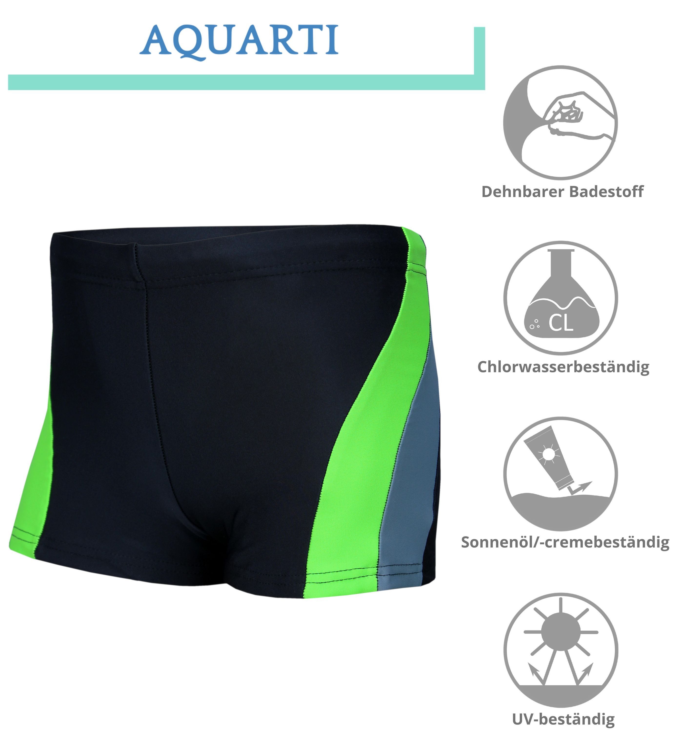 Aquarti Badeshorts Aquarti Jungen Badehose Schwimmhose Seitliche Paspel Kinder Badeshorts