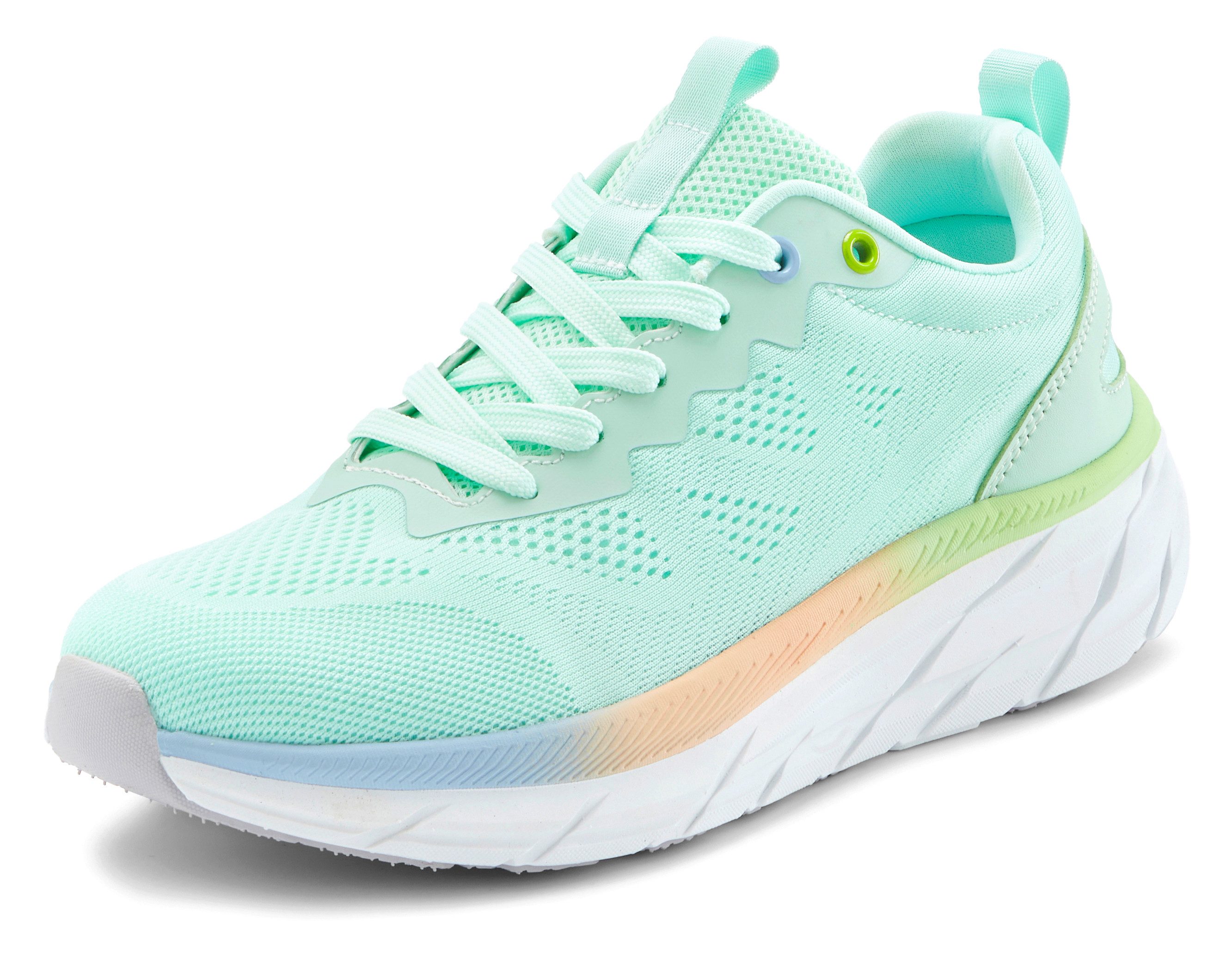 LASCANA Halbschuh, Turnschuh, Freizeitschuh, Sneaker NEU mit modischen Farbdetails, Chunky Sohle & Mesh-Optik VEGAN