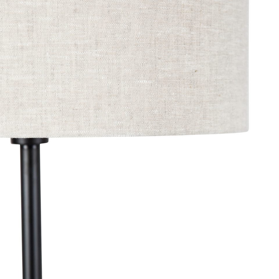 Qazqa Stehlampe Simplo stof, ohne Leuchtmittel, Warmweiß, QAZQA Stehlampe, e27, Schwarz, Stahl, Modern