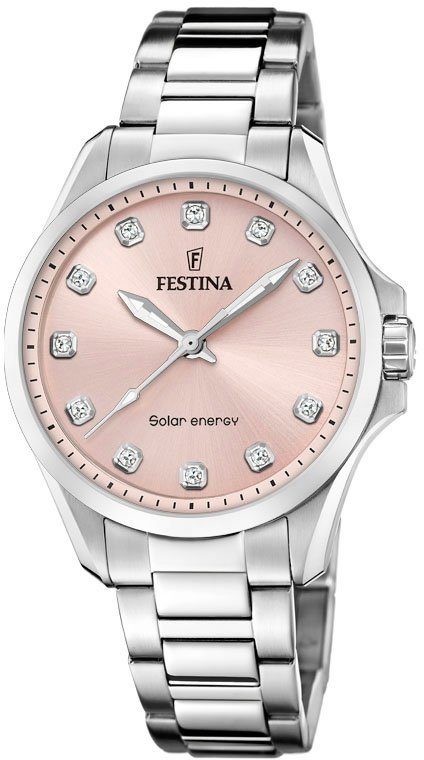 Festina Solaruhr Solar Energy F20654/2, Armbanduhr, Damenuhr, Edelstahlarmb günstig online kaufen