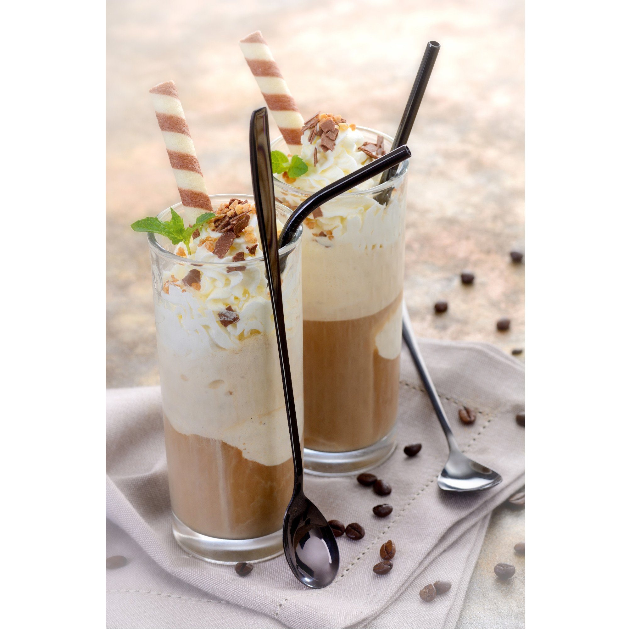 GRÄWE Latte-Macchiato-Löffel GRÄWE Trinkhalm-Set 14-tlg., Edelstahl, schwarz