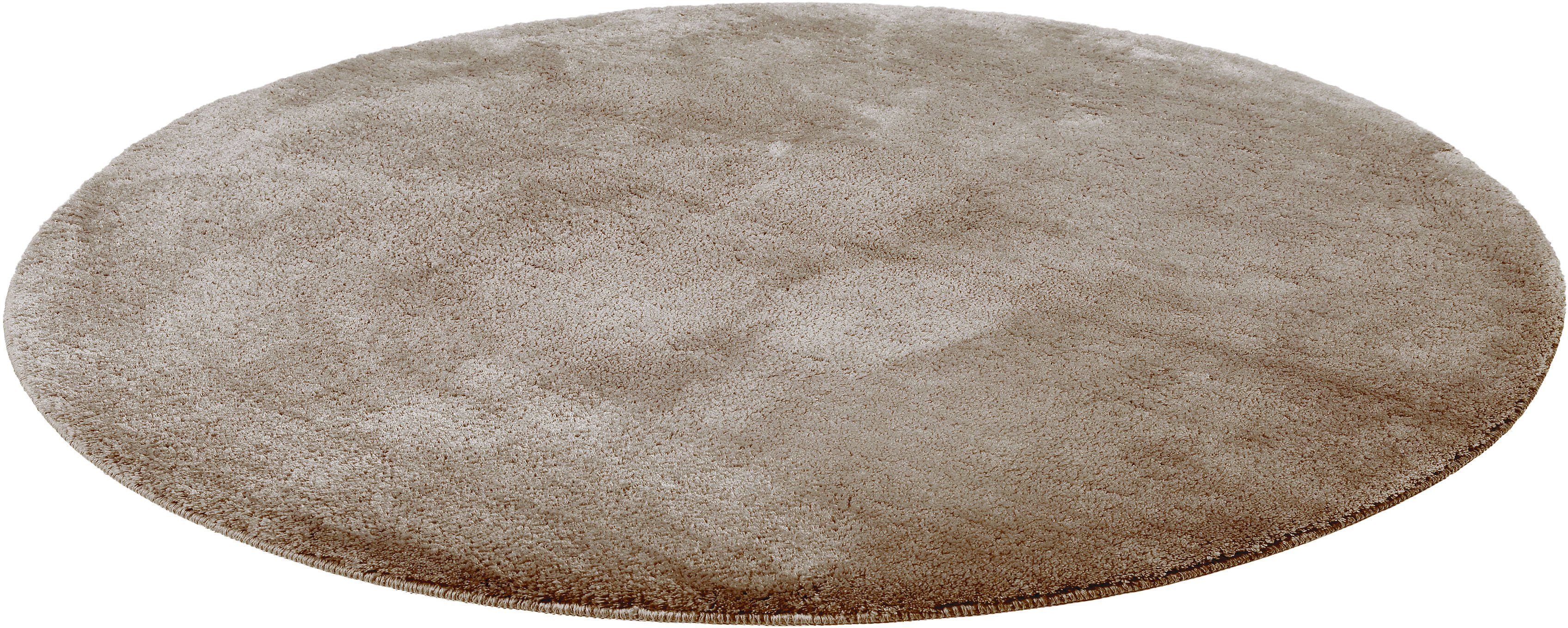 Wecon home Basics Badematte Joris, Höhe 20 mm, rutschhemmend beschichtet, strapazierfähig, Polyester, rund, waschbar, viele Größen, Badezimmerteppich, uni