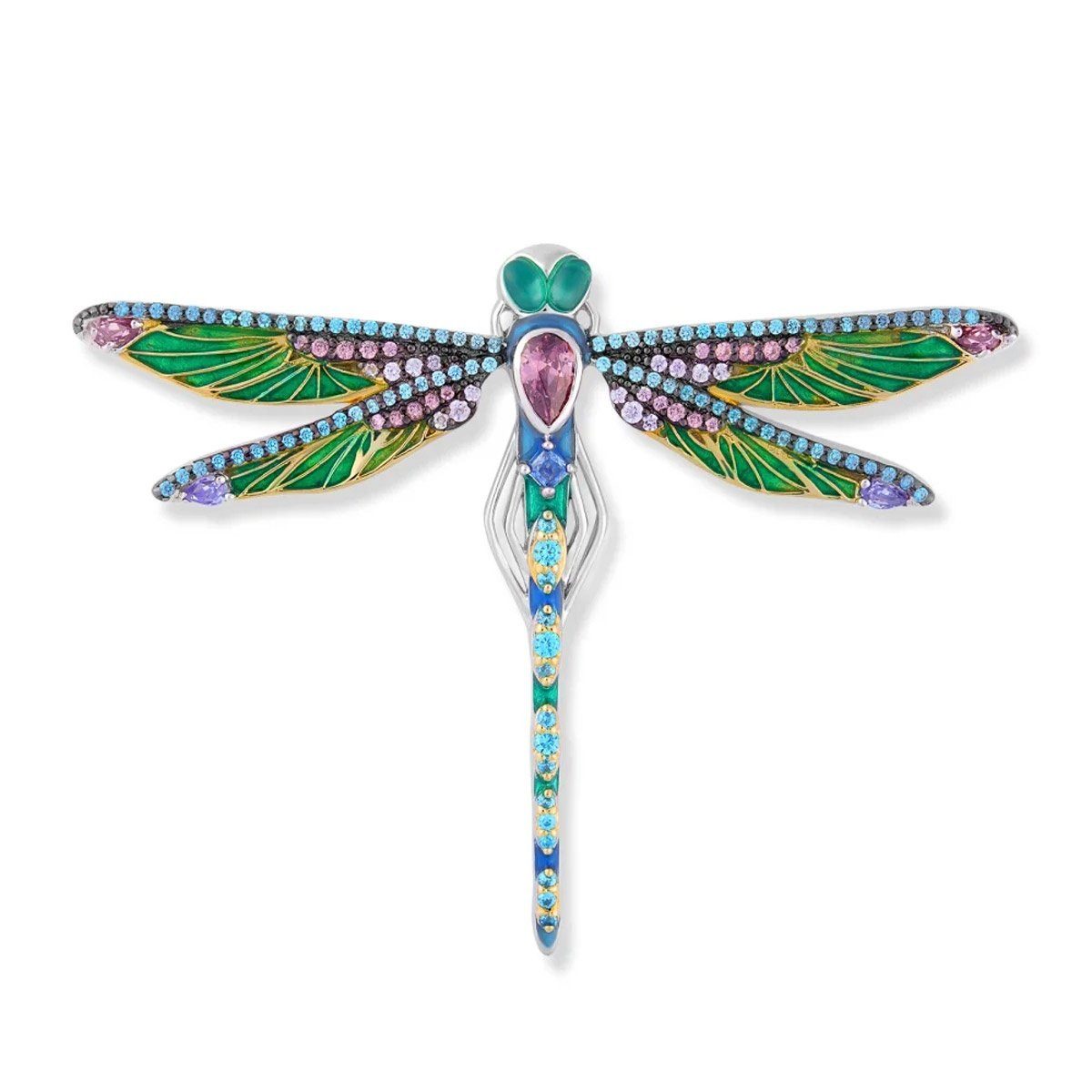 Seinerzeit FLORA & FAUNA Kettenanhänger Edda Libelle 925 Silber