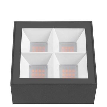 SLV LED Außen-Wandleuchte LED Deckenleuchte S-Cube in Anthrazit 4x 3,75W 1000lm IP65, keine Angabe, Leuchtmittel enthalten: Ja, fest verbaut, LED, warmweiss, Aussenlampe, Aussenwandleuchte, Outdoor-Leuchte