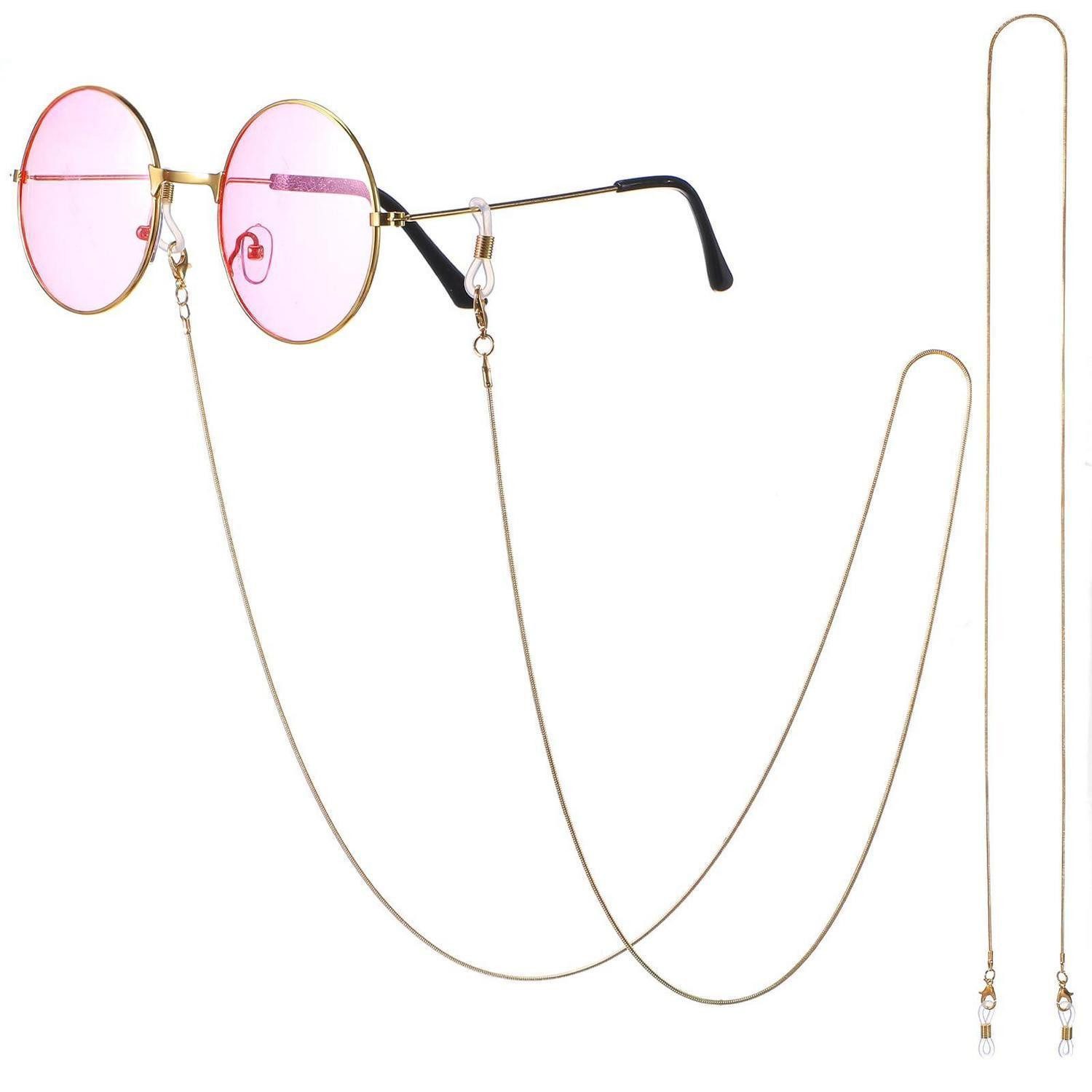 LuxusKollektion Brillenkette Schlank Brillenkette Damen 2er-Pack 76cm Hellgold
