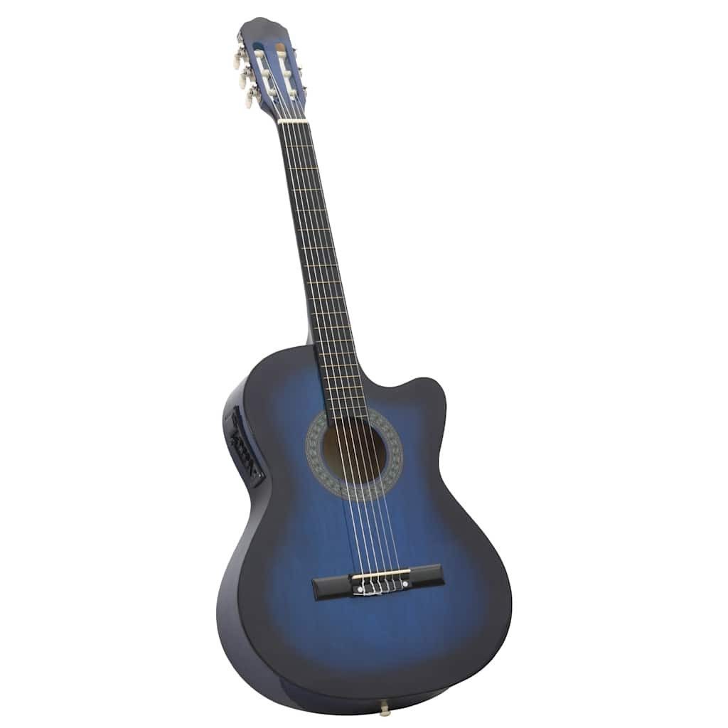 vidaXL Westerngitarre Westerngitarre Cutaway mit Equalizer und 6 Saiten Blau
