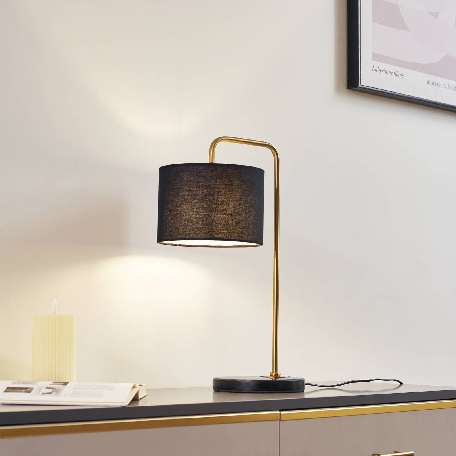 Lindby Tischleuchte Hillary, Schwarz IP20, 1 x 15 W LED