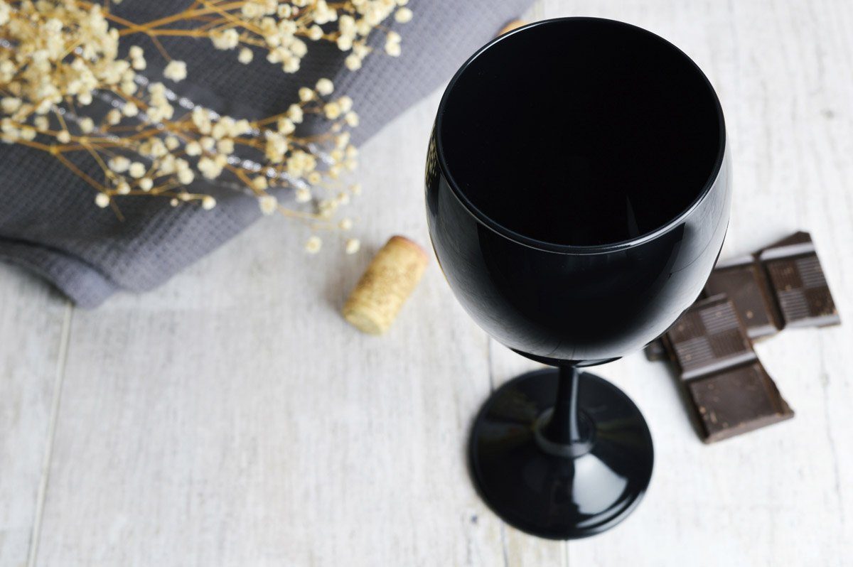 Sendez Weinglas 6 Weingläser Set 300ml Schwarze Rotweingläser Weißweingläser, 6-tlg., Glas