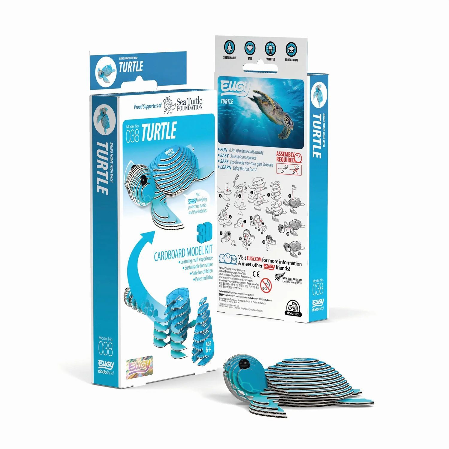 BrainBox Spiel EUGY - 3D Bastelset Schildkröte