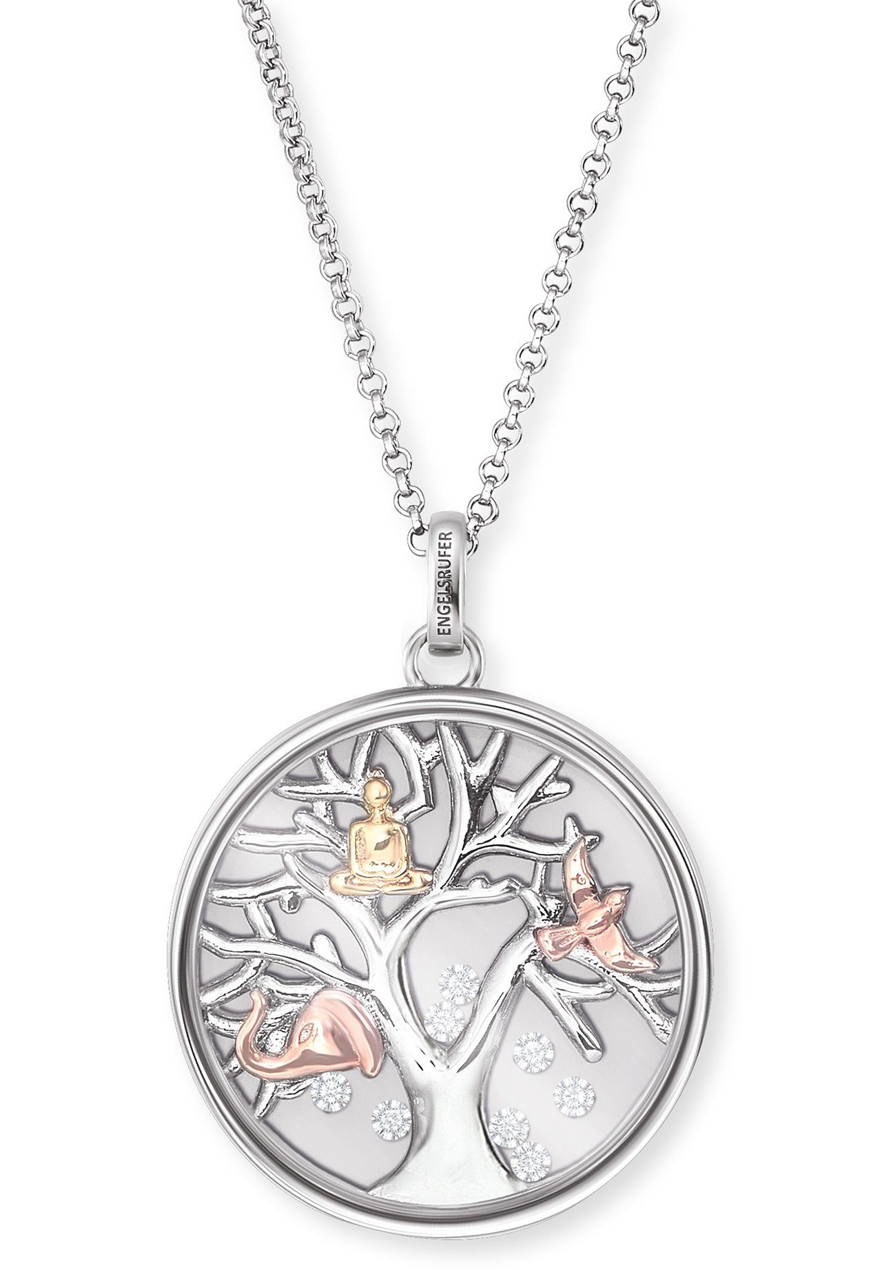 Engelsrufer Kette mit Anhänger Lebensbaum, mit Zirkonia (synth)