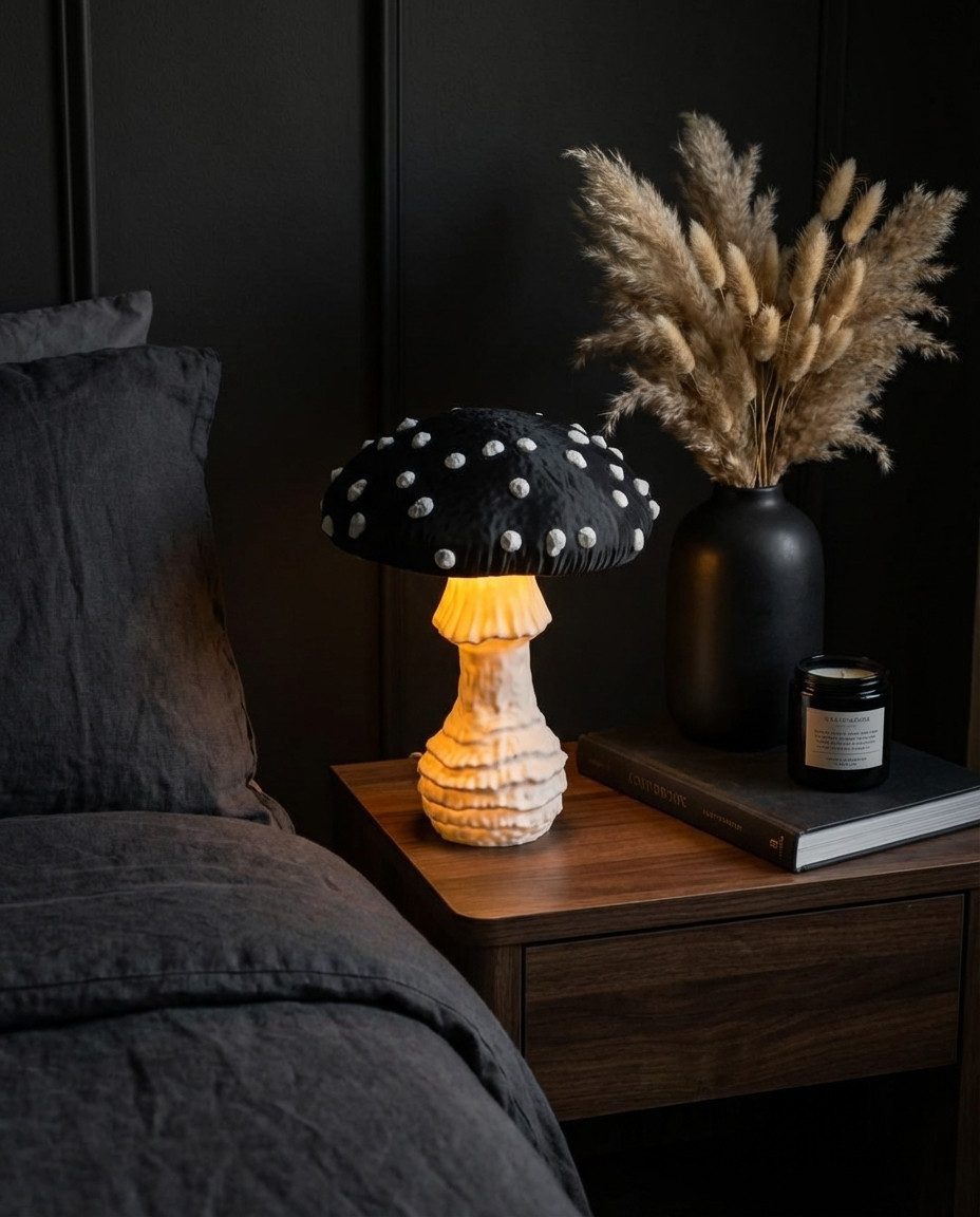 Roomberry LED Tischleuchte Fliegen Pilzlampe – Magische Tischlampe in Fliegenpilz-Design, LED wechselbar, Kalt-Weiß bis Warm-Weiß einstellbar, LED, dimmbar, Licht einstellbar kalt-weiß bis warm weiß