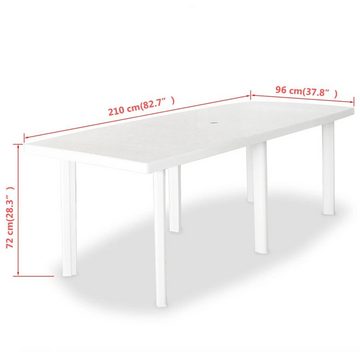 furnicato Gartentisch Weiß 210 x 96 x 72 cm Kunststoff