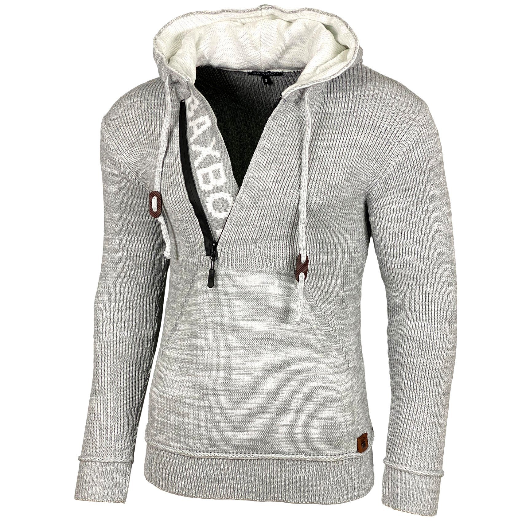 Baxboy Strickpullover Herren Winter Kapuzenpullover Kapuzenjacke mit Reißve günstig online kaufen